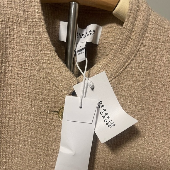 Derek Lam 10 Crosby Tweed Short Sleeve Gold Button Cotton Blend Blazer Jacket - Picture 7 of 9